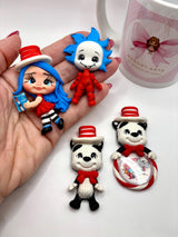 Cat in the Hat Inspired Clay Dolls