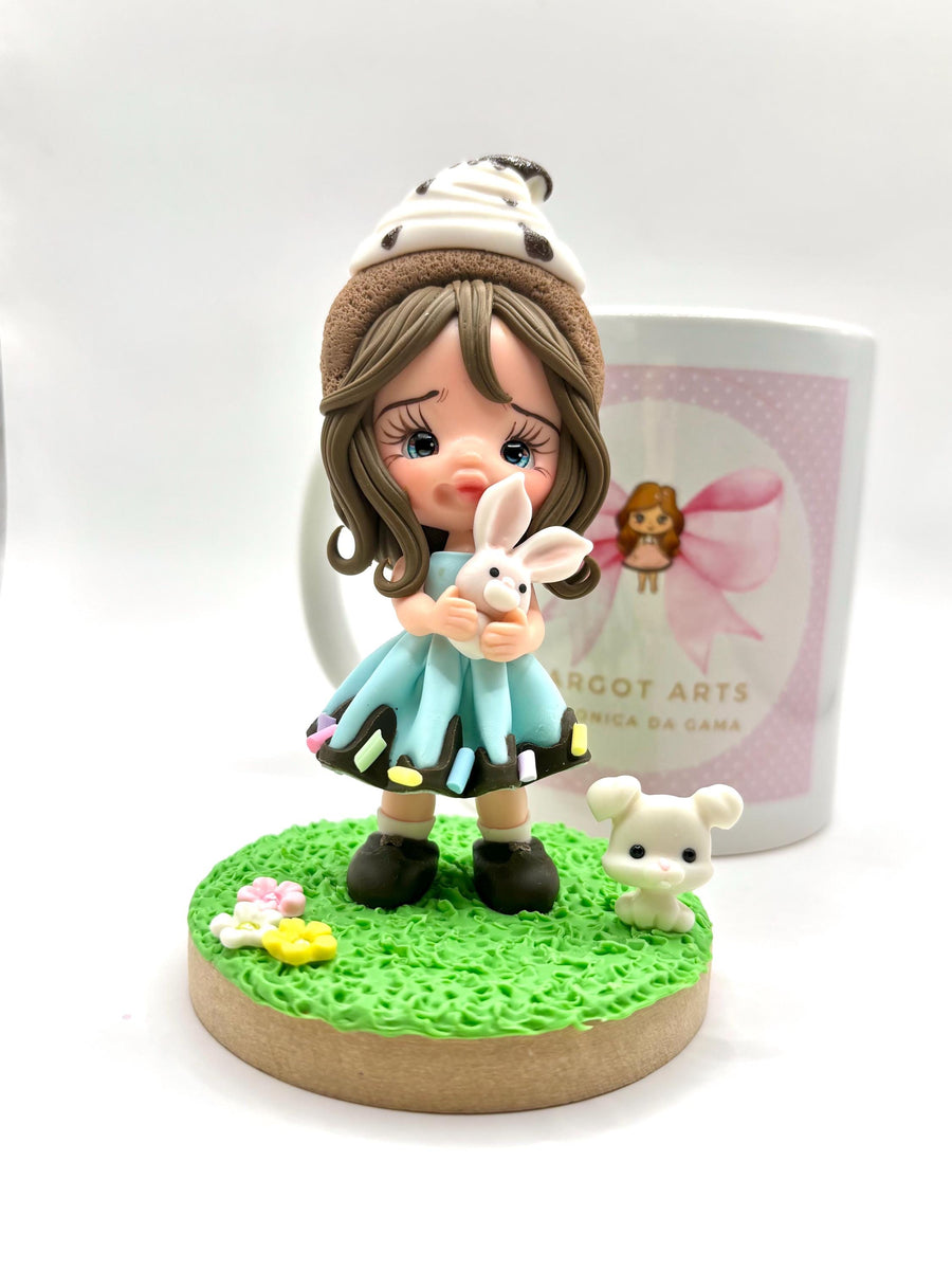 Easter Cake Topper Clay Dolls