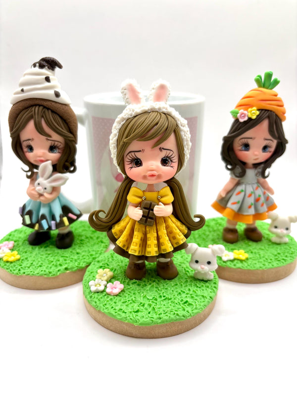 Easter Cake Topper Clay Dolls