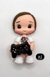 Video Game Man Clay doll