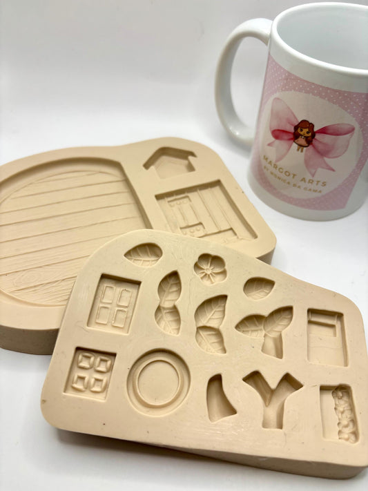 Silicone mold for clay dolls - Bear house