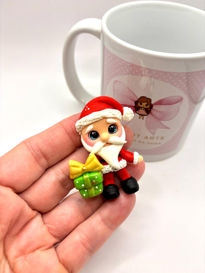 Mini Santa Couple Clay Dolls
