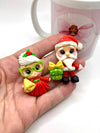Mini Santa Couple Clay Dolls