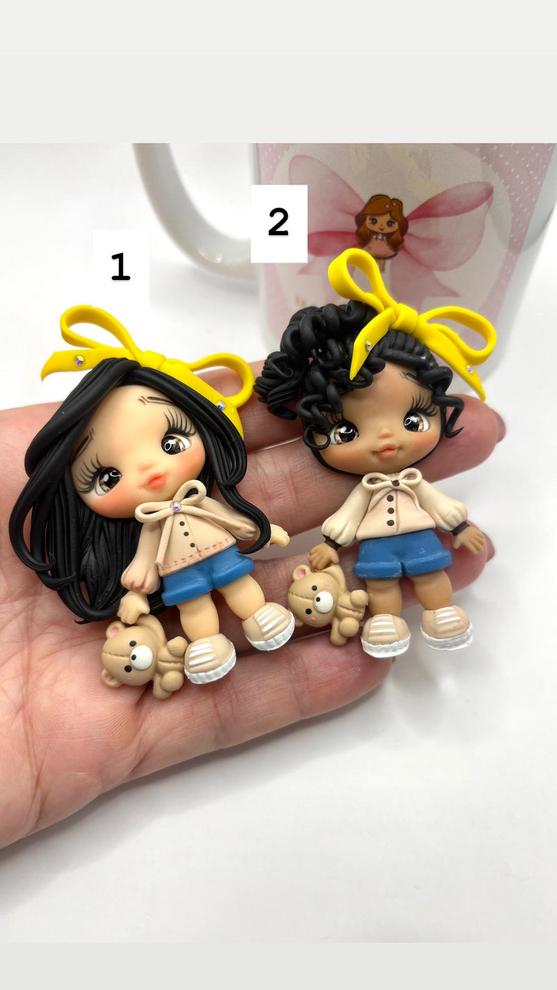 Bear Girl Clay Doll