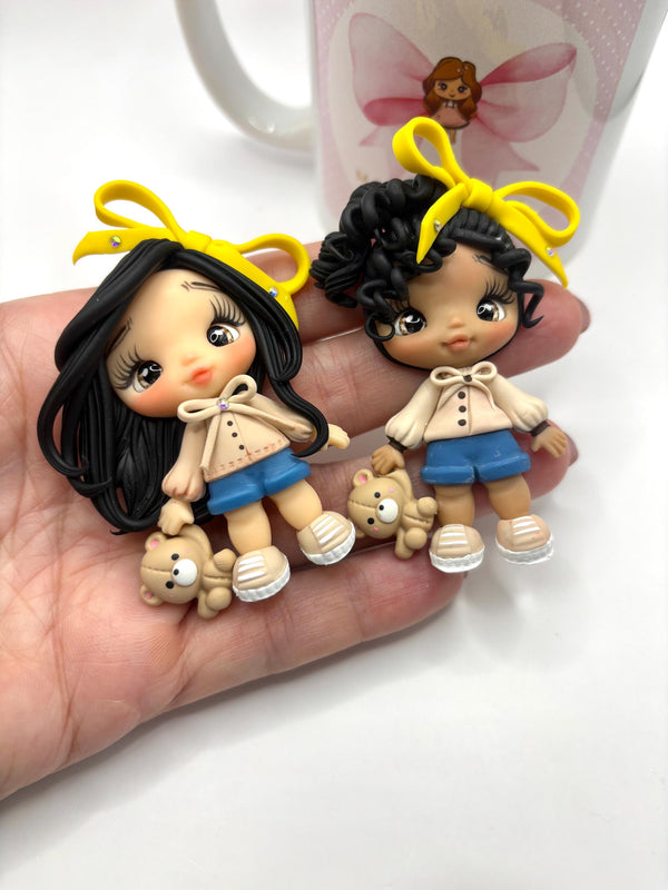 Bear Girl Clay Doll