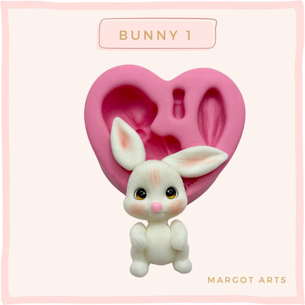 Silicone mold for clay dolls, Bunny 1 - Arts and Crafts