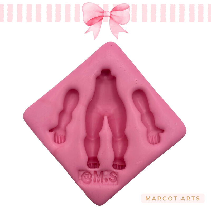 Silicone mold for clay dolls, Boddy 2 - Margot Arts and Crafts