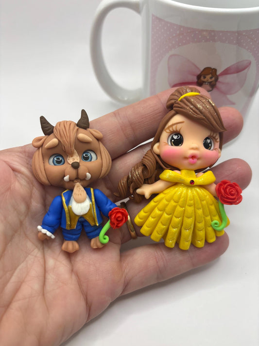Beauty and the Beast Clay Dolls