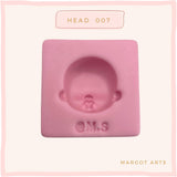 Silicone mold for clay dolls, Head  007 - Arts and Crafts