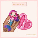 Silicone mold for clay dolls, Mermaid  Collection - Arts and Crafts