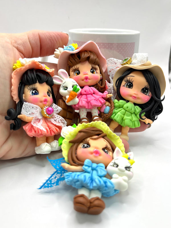 Easter Girls Collection Clay Doll
