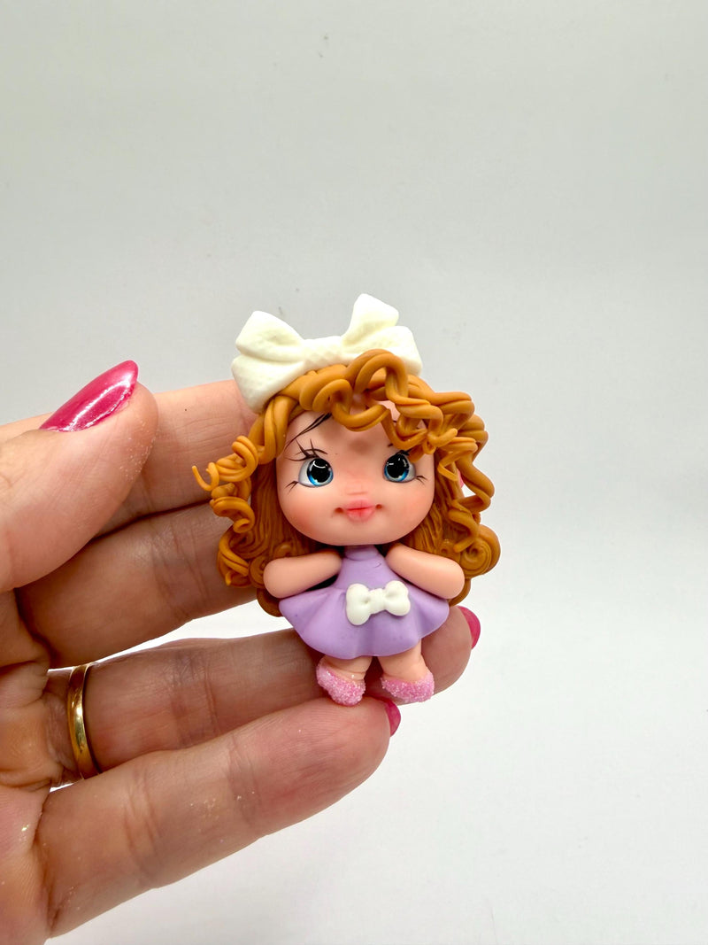 Purple Dress Clay Dolls