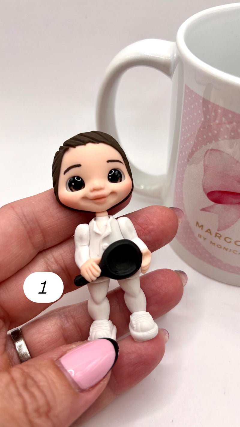 Male Chef Clay Dolls