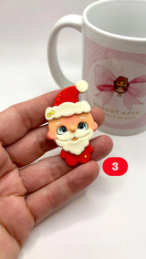 Mini Santa Couple Clay Dolls